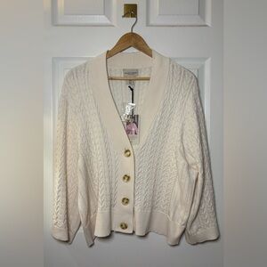 Martha Stewart | NWT XS Cream Knit Button Relaxed Fit Size Medium‎ Cardigan